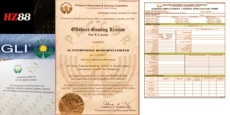 Giấy phép hoạt động HZ88 từ PAGCOR